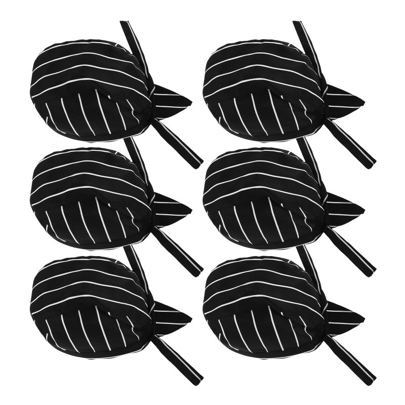 6pcs Japanese Chef Hat With Tails Unisex Pirate Wrap Quick-Dry Kitchen Cooking Cap For Restaurants And Food Service - Image 5
