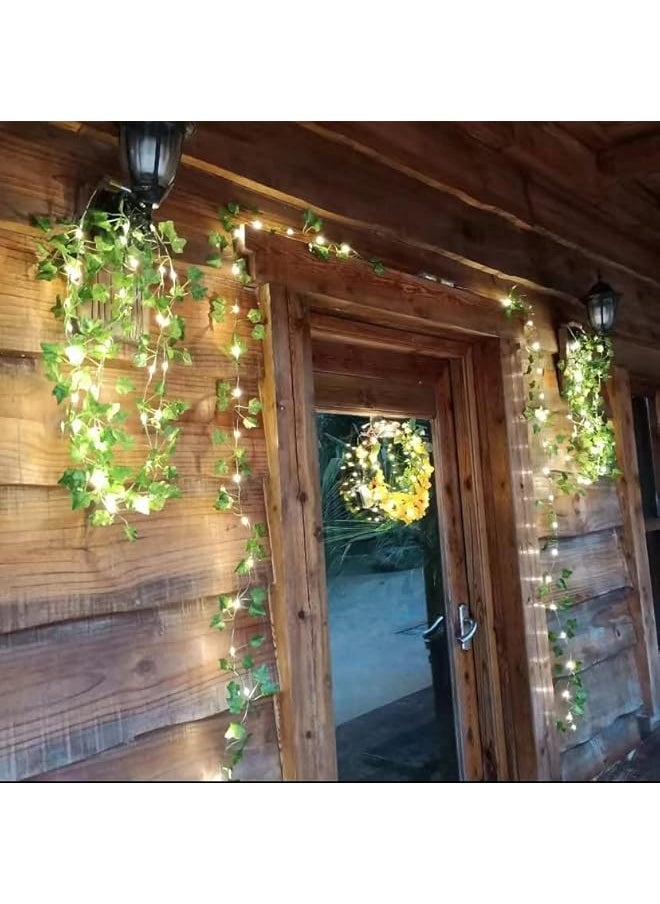 The Bros Artificial Ivy String Lights,1 Pack Ivy Vine Garland Ivy Leaves Greenery Garlands Hanging with LED,for Home Wedding/Festival (10m)  - Image 5