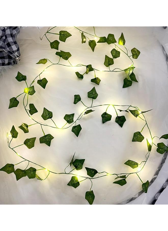 The Bros Artificial Ivy String Lights,1 Pack Ivy Vine Garland Ivy Leaves Greenery Garlands Hanging with LED,for Home Wedding/Festival (10m)  - Image 1