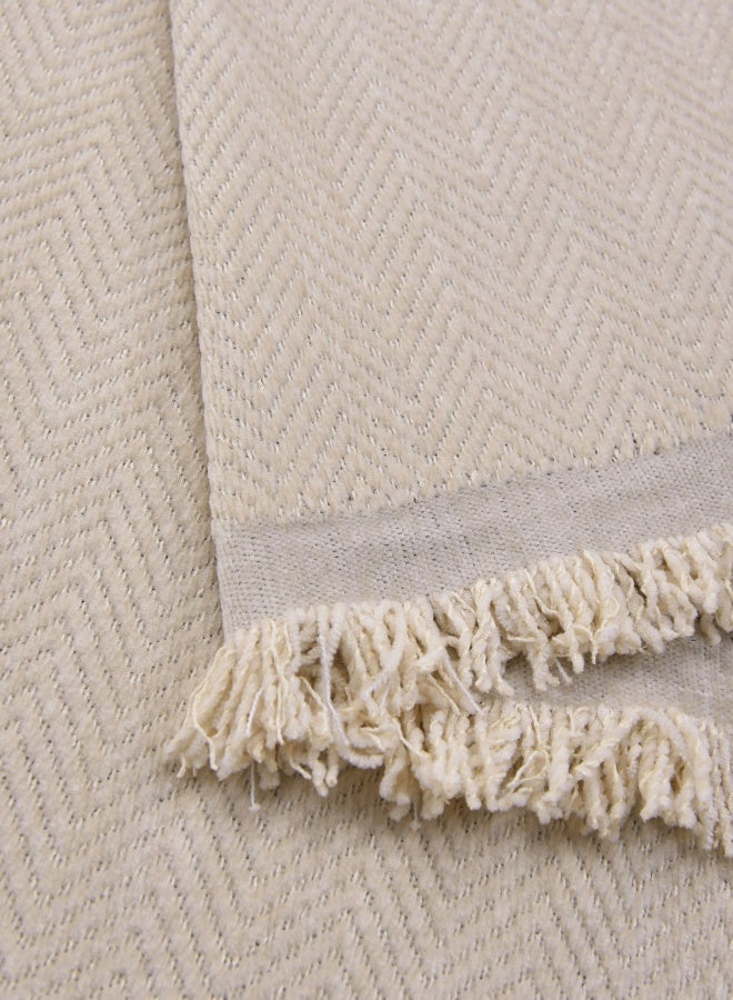 ايست من نون غطاء أريكة شنيلي، غطاء قابل للانزلاق، يناسب 1 و 2 مقعد، لون موحد، حجم 130x180 سم - كاكي - Image 5