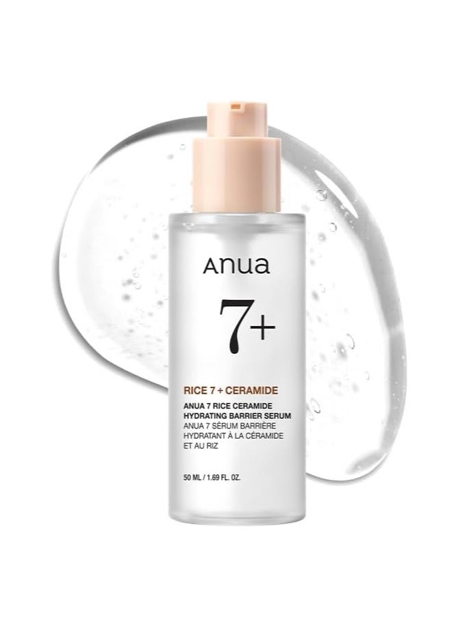 Anua Rice Ceramide 7 Hydrating Barrier Serum, Brightening, Hydrating Serum for Face, Rice, Hyaluronic Acid, Niacinamide, Fragrance-free, Non comodogenic, Glass Skin, Korean Skin Care 50ml - Image 1