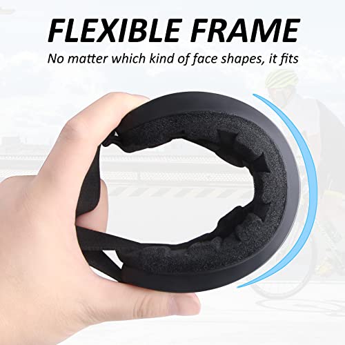 4-FQ Motorcycle Goggles Kids, 2 Pack Dirt Bike ATV Motocross & Ski Goggles, Off Road Riding Glasses for Child, Anti-UV Dust Airsoft Glasses for Men Women Youth Adults (White+Black Frame/Color Lens) - Image 3