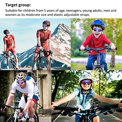 4-FQ Motorcycle Goggles Kids, 2 Pack Dirt Bike ATV Motocross & Ski Goggles, Off Road Riding Glasses for Child, Anti-UV Dust Airsoft Glasses for Men Women Youth Adults (White+Black Frame/Color Lens) - Image 5