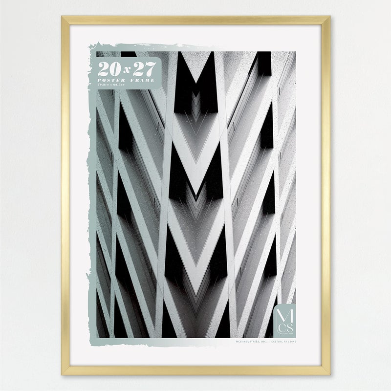 MCS Foundation 20x27 Poster Frame Traditional Brass Vertical  Horizontal Wall Hanging Large Picture Frame for Photos Posters  Art Prints 1Pack