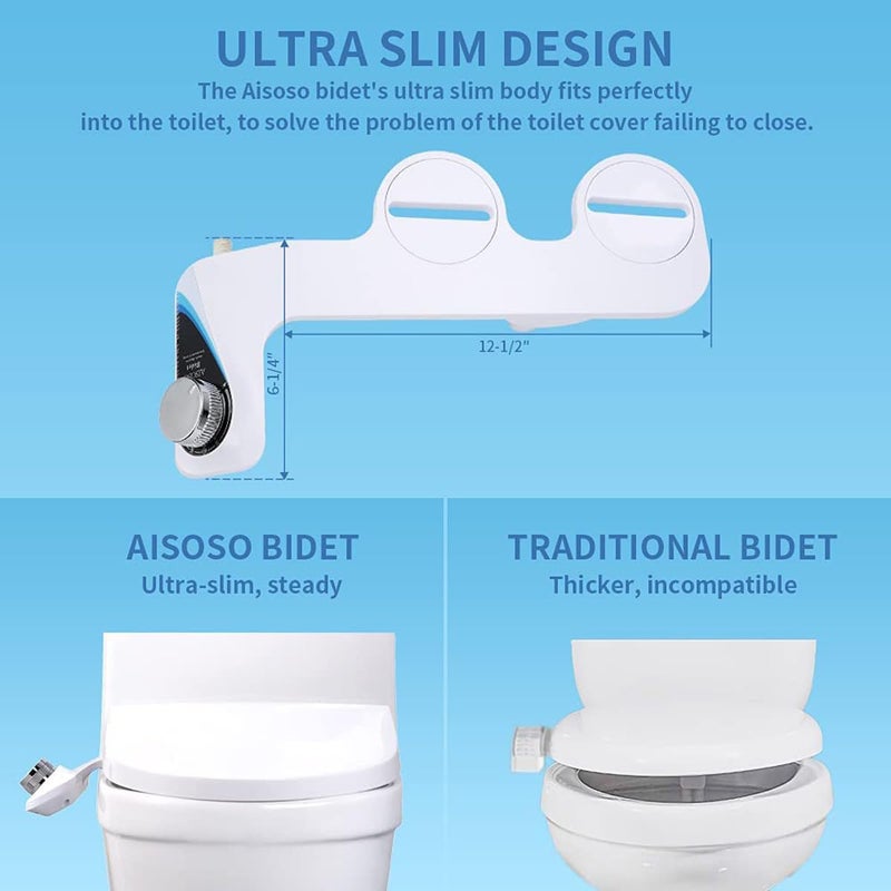 Crobat Bidet Toilet Seat Insert Bidet Accessory | Back Seat with Double Nozzle | Practical Toilet Water Sprayer for Pregnant Women - Image 5
