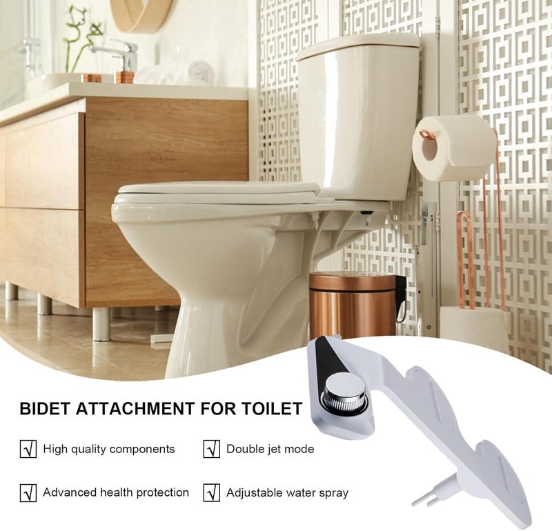 Crobat Bidet Toilet Seat Insert Bidet Accessory | Back Seat with Double Nozzle | Practical Toilet Water Sprayer for Pregnant Women - Image 3