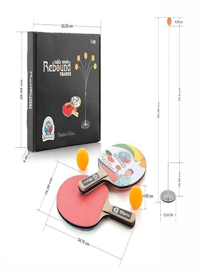 PRAYTEX Table Tennis Trainer Toys for Kids & Adults | Rebound Rackets and Balls Base Training Practice Set | Outdoor Indoor Games for Boys & Girls (Multi) - Image 4