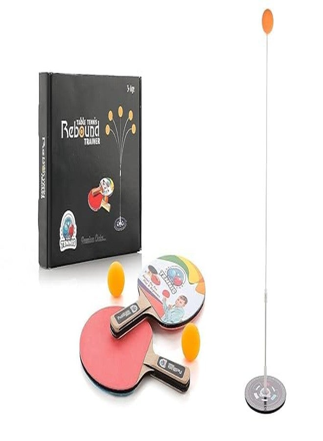 PRAYTEX Table Tennis Trainer Toys for Kids & Adults | Rebound Rackets and Balls Base Training Practice Set | Outdoor Indoor Games for Boys & Girls (Multi) - Image 2