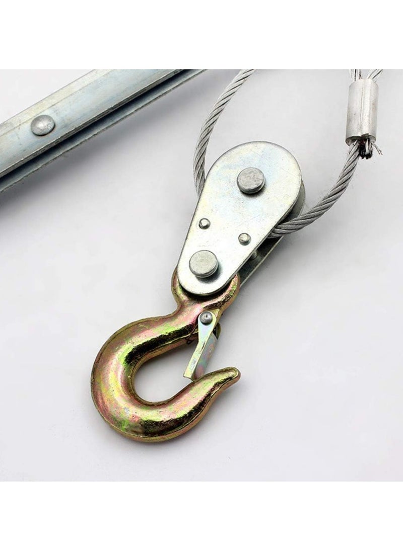 1 Ton Heavy-Duty Manual Cable Puller | Dual Gear Hand Winch Hoist with 1.5M Steel Cable & Hooks | Portable Ratchet Puller for Boat, Trailer, Car, Caravan & Farm Use - Image 2