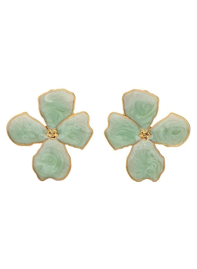 PARFOIS Maxi Flower Earrings With Enamel