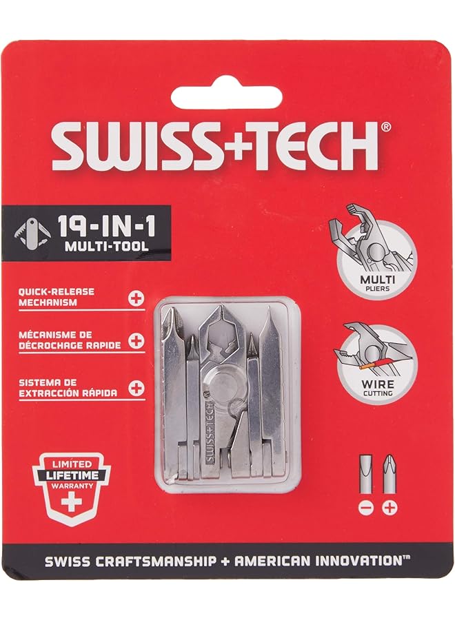 SWISS+TECH St53100 Stainless Steel 19 In 1 Key Chain Multi Tool Polished Finish (Single Pack) - Image 2