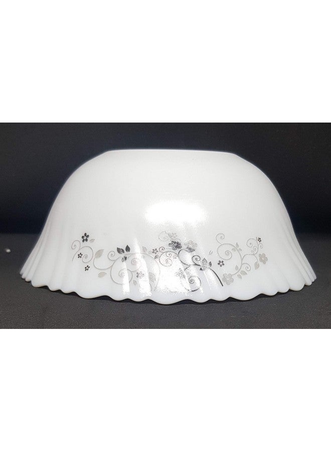 Diva From La Opala Laopala Diva Mystrio Black Desert Set (White),5 Pcs, Opal Glass,Floral Serving Bowl Veg Bowl - Image 3