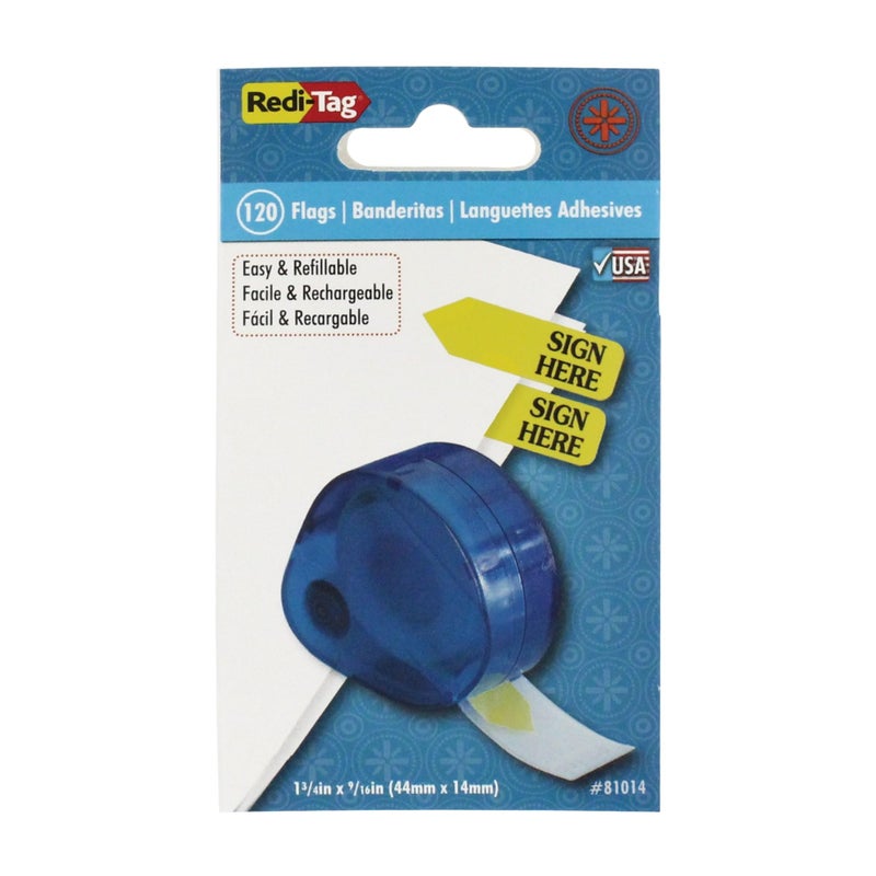 Redi-Tag Sign Here Printed Arrow Dispenser Flags, 120 Flags per Dispenser, 1-3/4 x 9/16 Inches, Yellow (81014) - Image 5