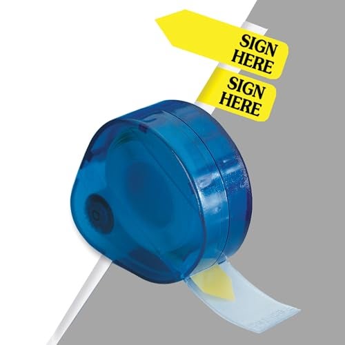 Redi-Tag Sign Here Printed Arrow Dispenser Flags, 120 Flags per Dispenser, 1-3/4 x 9/16 Inches, Yellow (81014) - Image 2