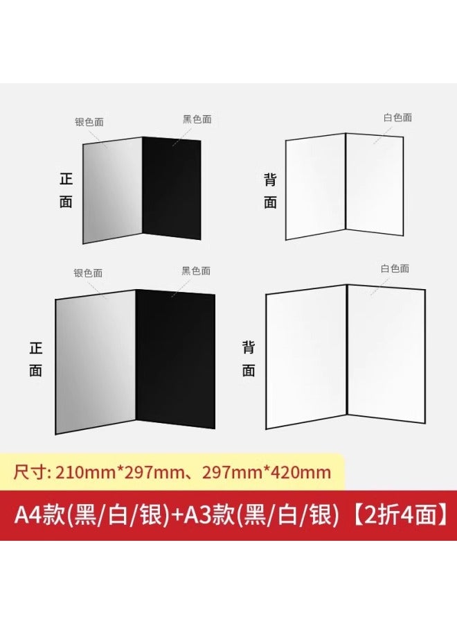 MK A3 Thickened Photography Cardboard Reflector Foldable Standing Photography Still Life Refill Board Gold And Silver Black And White Photography Props - Image 1