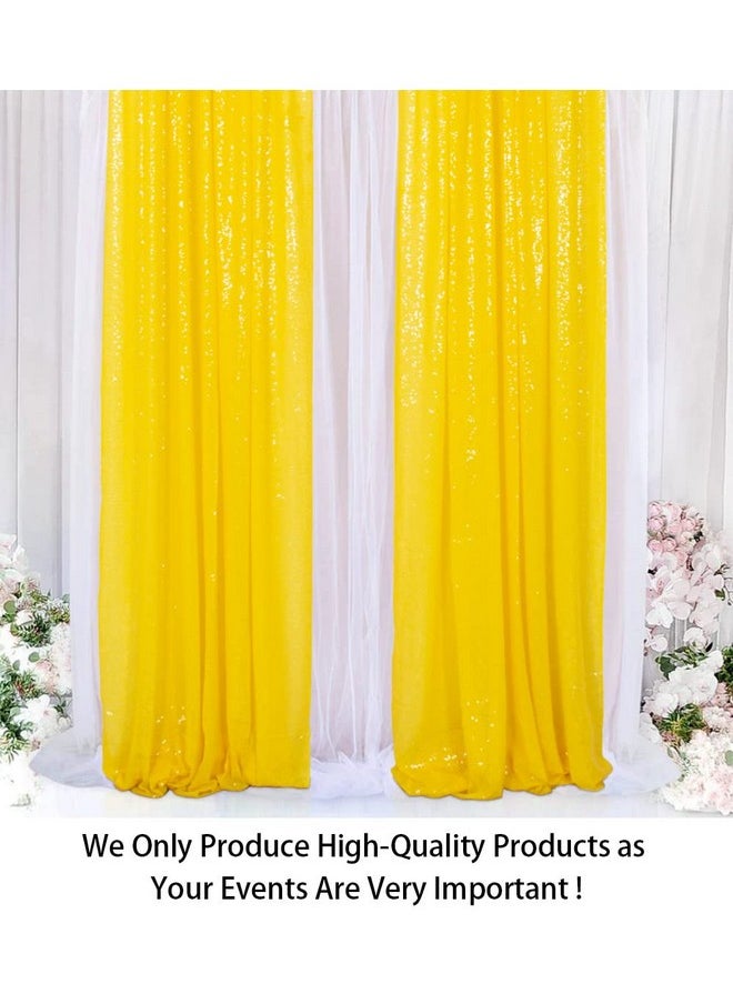 ShinyBeauty Sparkle Backdrop Curtain Yellow 2 Panels Set Sequin Photo Backdrop 2Ftx8Ft Sequin Backdrop Curtain Pack Of 21220S  - Image 3