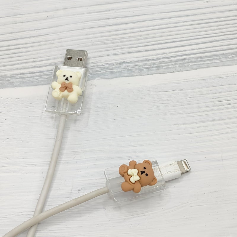 منظم كابلات بيج على شكل دب بقوس ثلاثي الأبعاد، مشبك مضاد للتشابك لواجهة USB - Image 3
