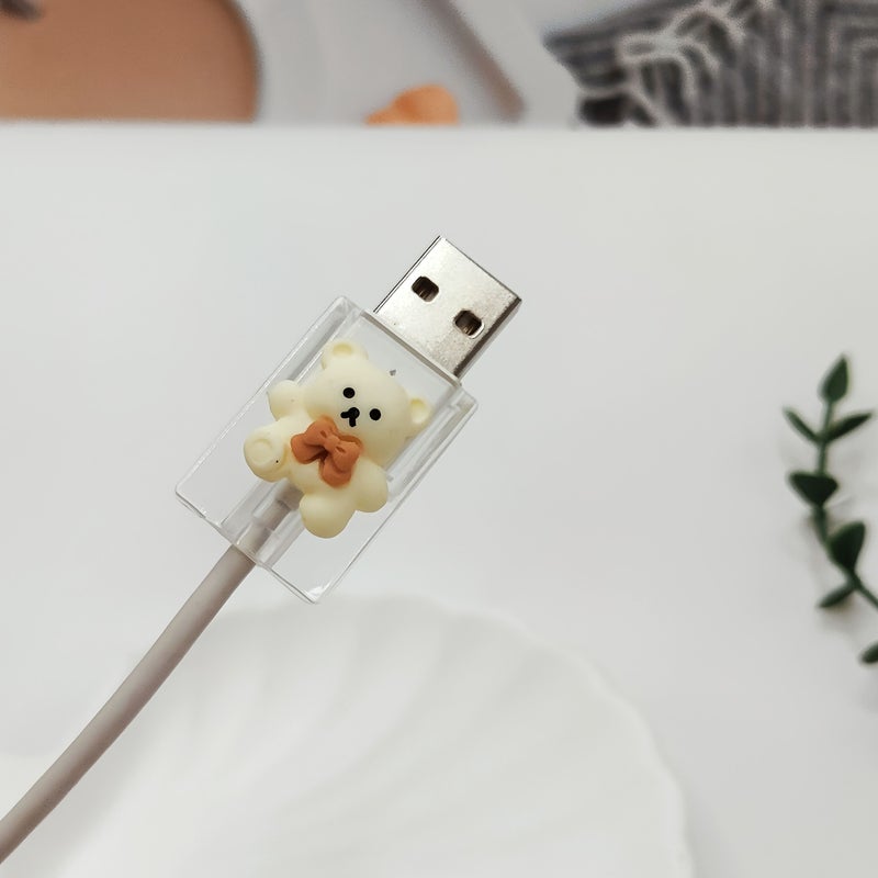منظم كابلات بيج على شكل دب بقوس ثلاثي الأبعاد، مشبك مضاد للتشابك لواجهة USB - Image 5
