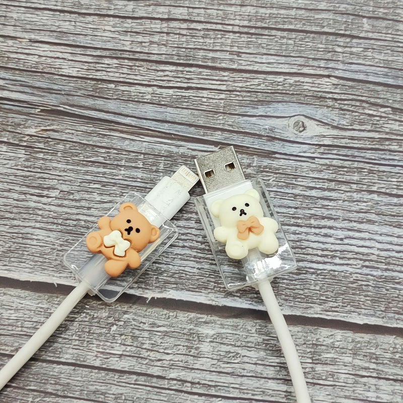 منظم كابلات بيج على شكل دب بقوس ثلاثي الأبعاد، مشبك مضاد للتشابك لواجهة USB - Image 1