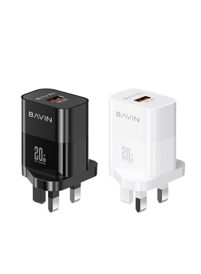BAVIN 20W QC3.0 Fast Charging WHITE/BLACK Includes cable - Image 5