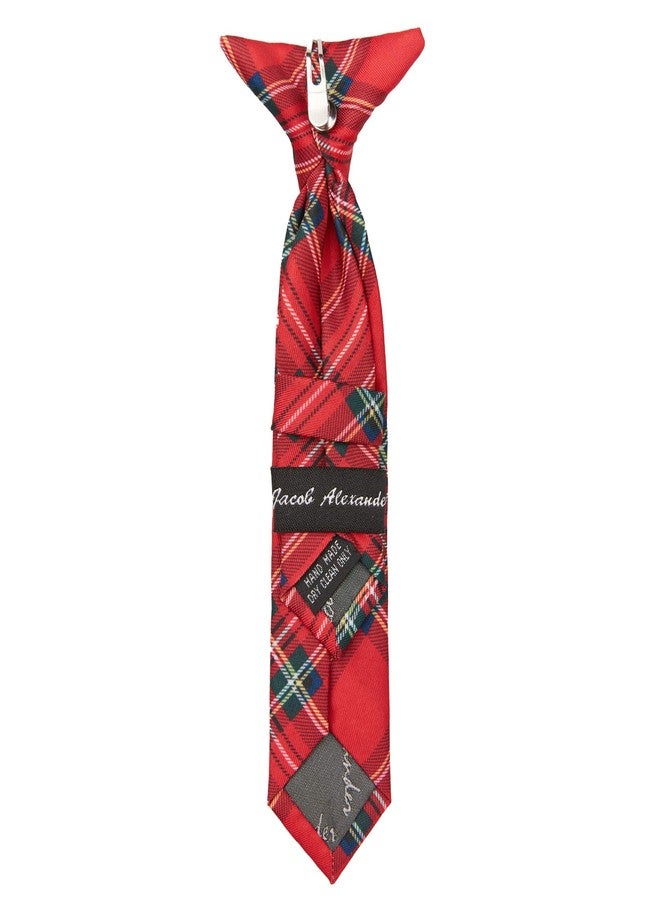 Jacob Alexander Royal Stewart Red Plaid Infant 8" Pre-Tied Clip-On Neck Tie - Image 2