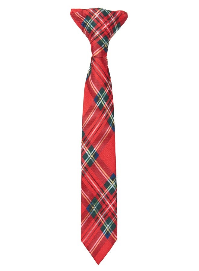 Jacob Alexander Royal Stewart Red Plaid Infant 8" Pre-Tied Clip-On Neck Tie - Image 1