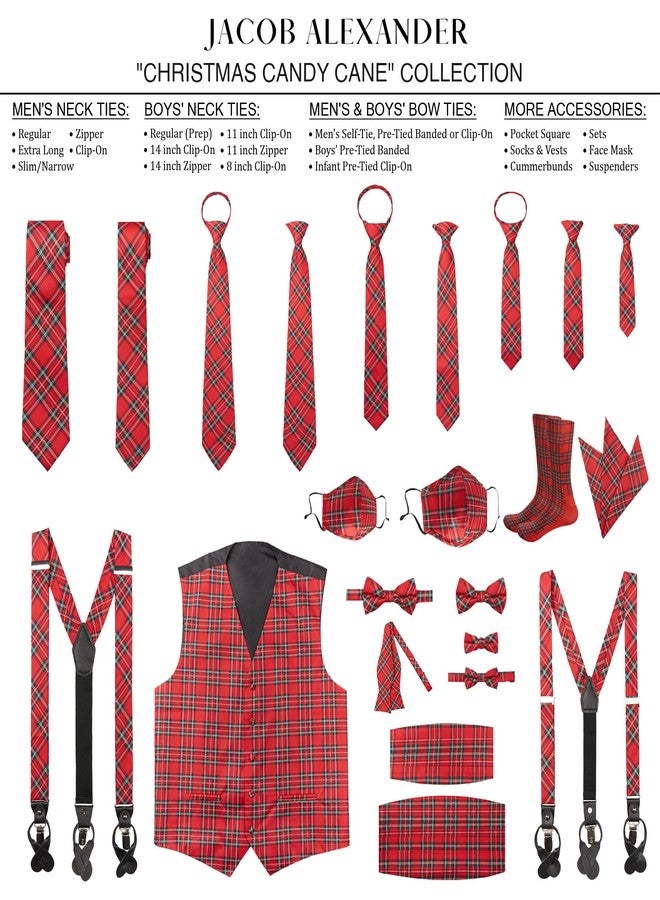 Jacob Alexander Royal Stewart Red Plaid Infant 8" Pre-Tied Clip-On Neck Tie - Image 4