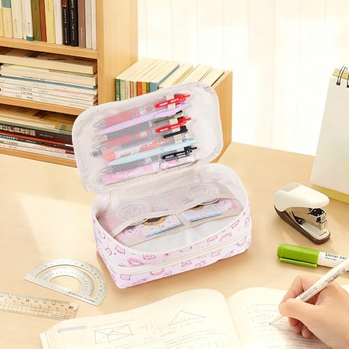JUTOROSY Cute Capybara Pencil Case, 9-Layer Pencil Pouch, Kawaii Pen Case Large Capacity Stationery Bag for Girl Boy Cartoon School Supplies, Makeup Bag, Box Organizer for Office Desk Accessories - Image 3