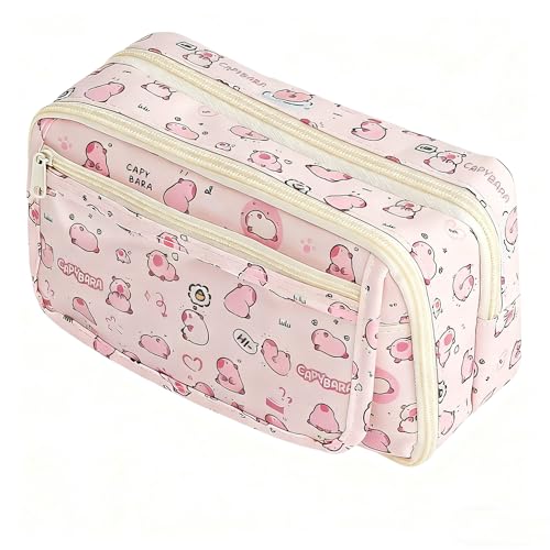 JUTOROSY Cute Capybara Pencil Case, 9-Layer Pencil Pouch, Kawaii Pen Case Large Capacity Stationery Bag for Girl Boy Cartoon School Supplies, Makeup Bag, Box Organizer for Office Desk Accessories - Image 1