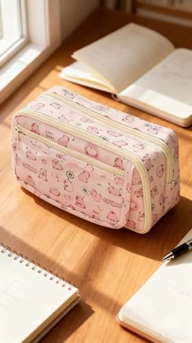 JUTOROSY Cute Capybara Pencil Case, 9-Layer Pencil Pouch, Kawaii Pen Case Large Capacity Stationery Bag for Girl Boy Cartoon School Supplies, Makeup Bag, Box Organizer for Office Desk Accessories - Image 5