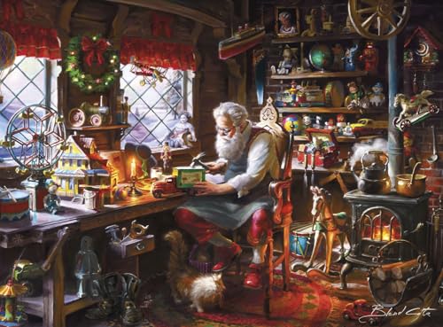 Buffalo Games Santa in His Workshop 1000 Piece Jigsaw Puzzle Premium Gold Collection Giftable Puzzle for Adults PrecisionCut Pieces Beautiful Artwork - Image 5