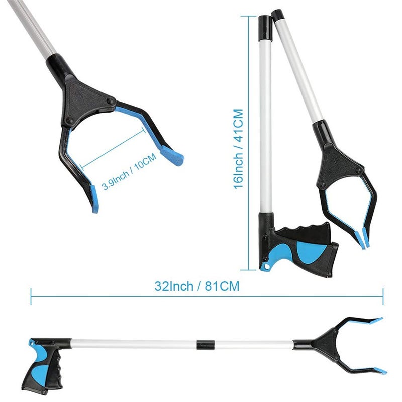 Xemz Grabber Reacher Tool 33 Foldable Extender Gripper Tool Claw Garbage Picker Elderly Disabled Handicap Arm Extension Reaching Assist Tool Ergonomic Heavy Duty Handle Trash Reacher Pick up Tool 2  - Image 2