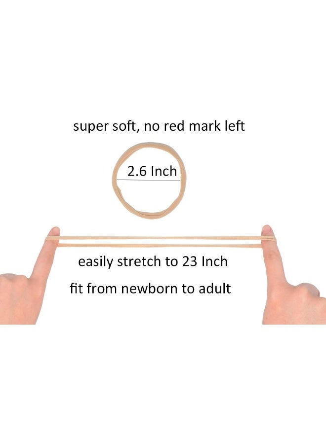 catin Super Soft Nude Nylon Headband For Newborn Baby Kids, High Stretchy, 20 Pcs For DIY Crafts - Image 3