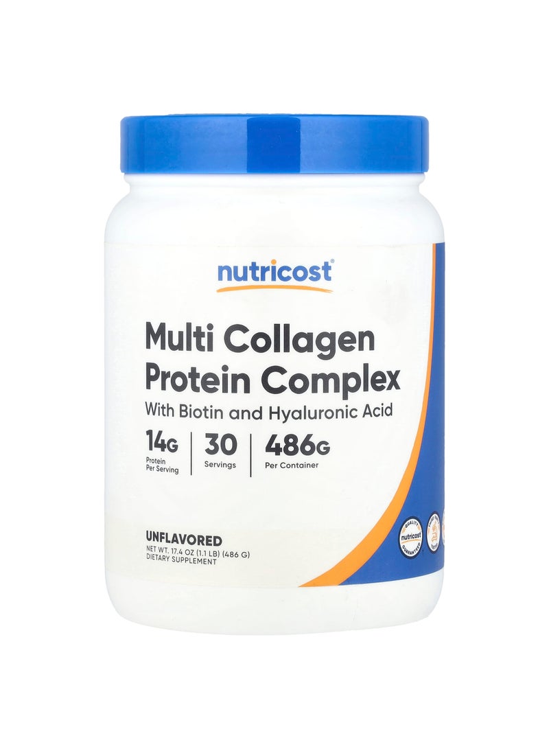 Multi Collagen Protein Complex, Unflavored, 1.1 lb (486 g)