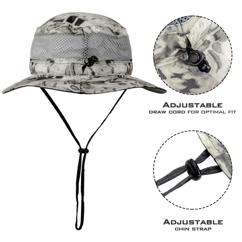 Kastking KastKing Sol Armis UPF 50 Boonie Hat - Sun Protection Fishing Hat, Beach & Hiking Hat, Paddling, Rowing, Kayaking Hat,Silver Mist - Image 3