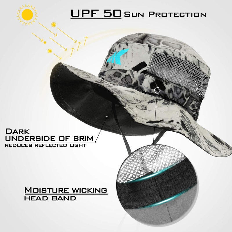 Kastking KastKing Sol Armis UPF 50 Boonie Hat - Sun Protection Fishing Hat, Beach & Hiking Hat, Paddling, Rowing, Kayaking Hat,Silver Mist - Image 2