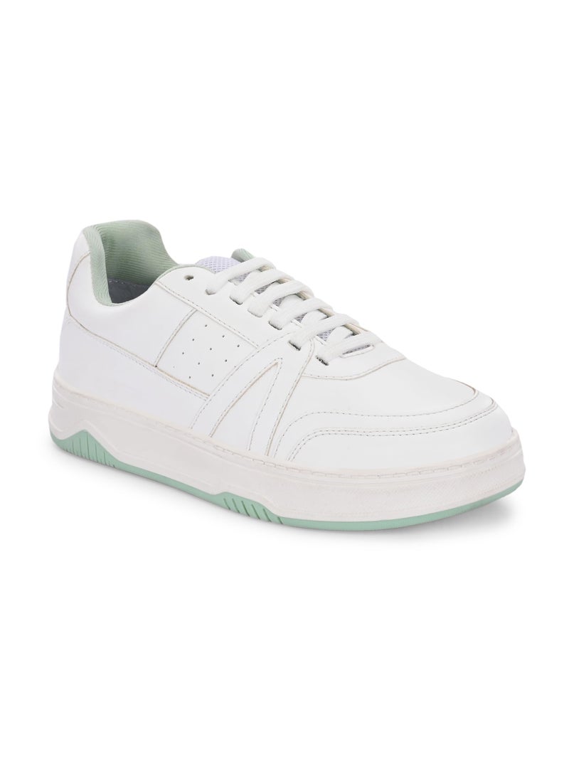 Centrino Women Casual Sneaker | Ultra Soft Cushion | Trendy & Lightweight Design | Low Top Flat Sole | Colorblock Sneakers | White Sneakers Girl Shoes 7615-5 - Image 1