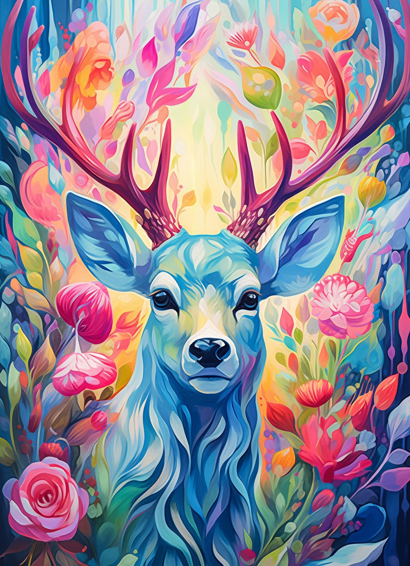 Chengqism 1000 Piece Colorful Deer Jigsaw Puzzle  Premium Quality Cardboard  Anti-Glare Surface  Perfect For Adults & Home Decoration - Image 1