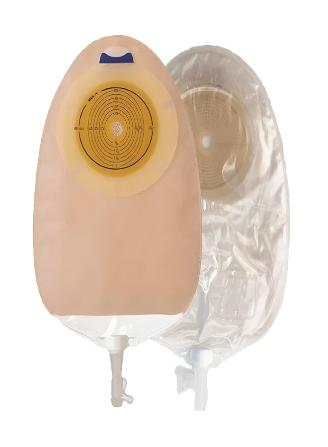 Med حقيبة فغر المسالك البولية من قطعة واحدة من MED (لاصق حلزوني، 10-55 مم)، شفافة، مزودة بصنبور مضاد للارتجاع، حقيبة فغر جاهزة للسفر (5) - Image 1
