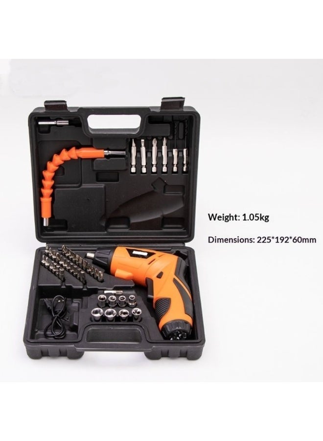 47 Piece 4.2V Cordless Lithium Ion Screwdriver Kit Multi-Purpose Mini Screwdriver Set with Reversible Motor & 90° Rotation - Image 1
