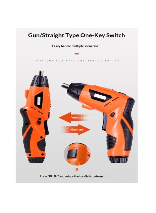 47 Piece 4.2V Cordless Lithium Ion Screwdriver Kit Multi-Purpose Mini Screwdriver Set with Reversible Motor & 90° Rotation - Image 3