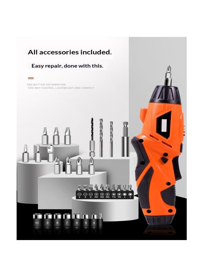 47 Piece 4.2V Cordless Lithium Ion Screwdriver Kit Multi-Purpose Mini Screwdriver Set with Reversible Motor & 90° Rotation - Image 2