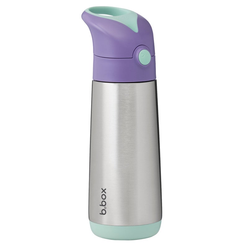 b.box Insulated Drink & Kids Water Bottle | Insulated Double Wall Stainless Steel | Keeps Drinks Cold up to 15hrs, Warm up to 8hrs | 500ml/16.9( lilac pop)