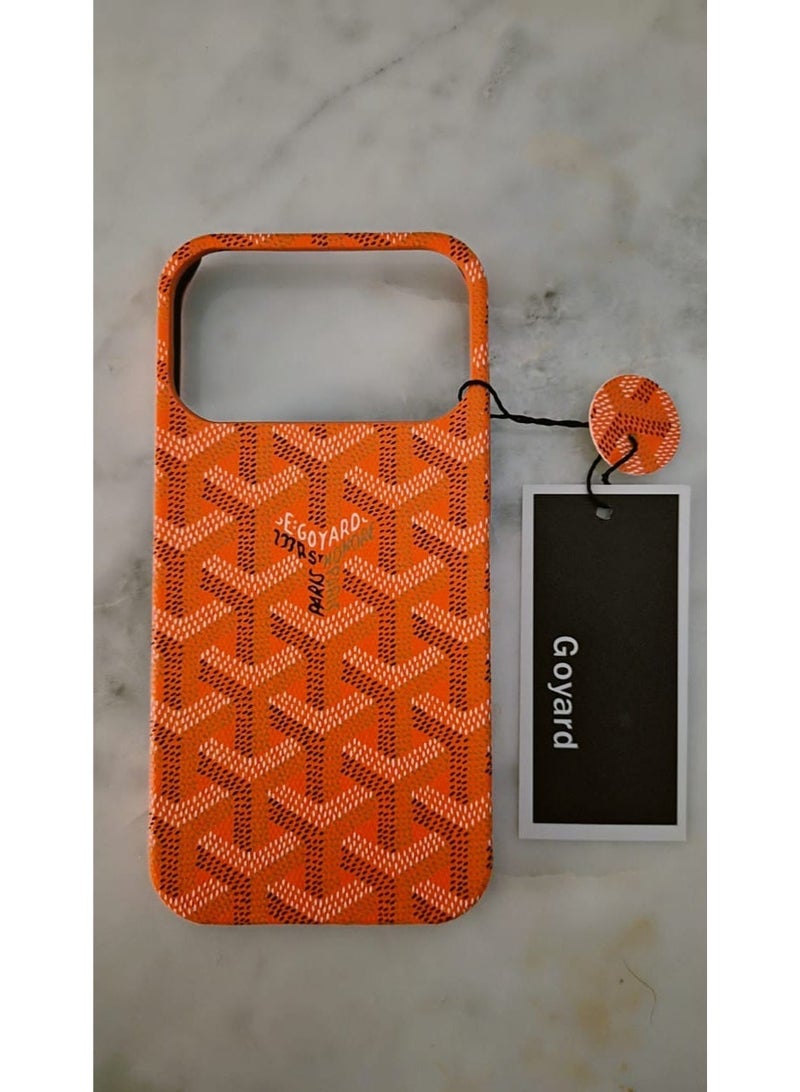 GOYARD IPhone 17 Pro Orange Goyard Style Case - Image 2