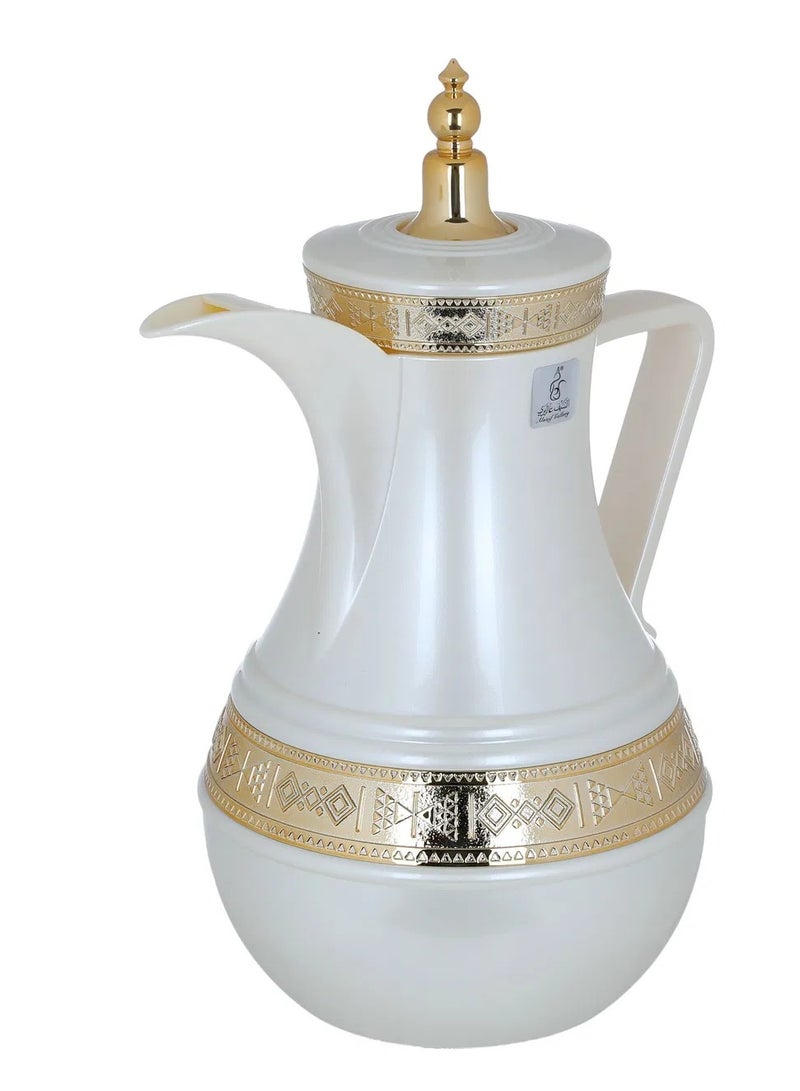 السيف غاليري طقم ترامس أمل السيف غاليري، 1/1 لتر، 2 قطعة، حافظة داخلية زجاج حراري - لؤلؤي - Image 3