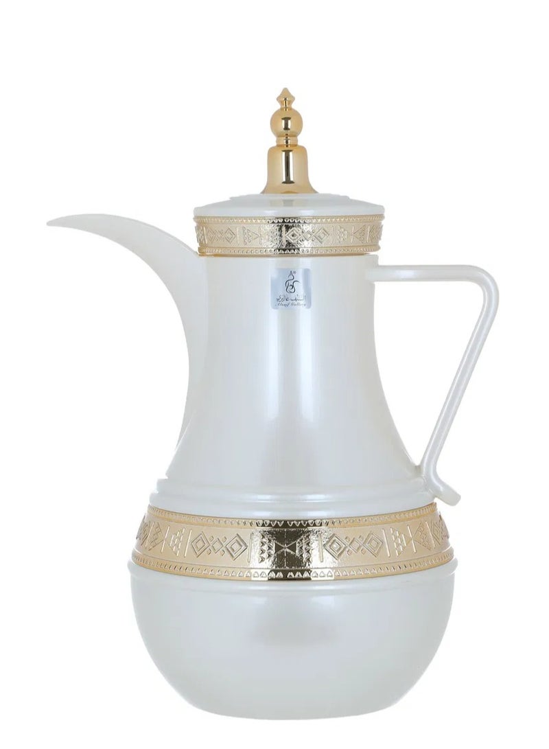 السيف غاليري طقم ترامس أمل السيف غاليري، 1/1 لتر، 2 قطعة، حافظة داخلية زجاج حراري - لؤلؤي - Image 2