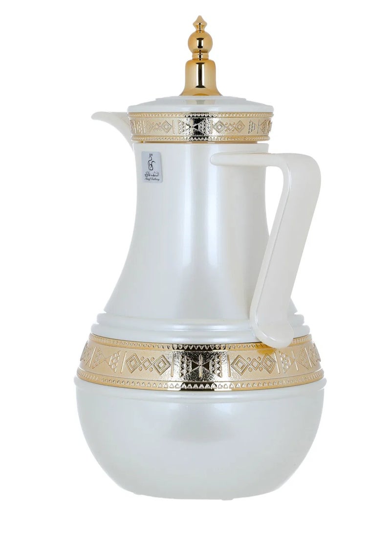 السيف غاليري طقم ترامس أمل السيف غاليري، 1/1 لتر، 2 قطعة، حافظة داخلية زجاج حراري - لؤلؤي - Image 4