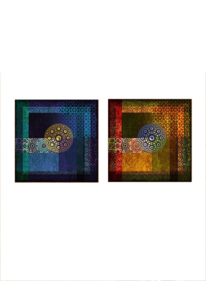 RYN 2-Pieces Islamic Motifs Mdf Wall Art Multicolour 30x30centimeter - Image 2