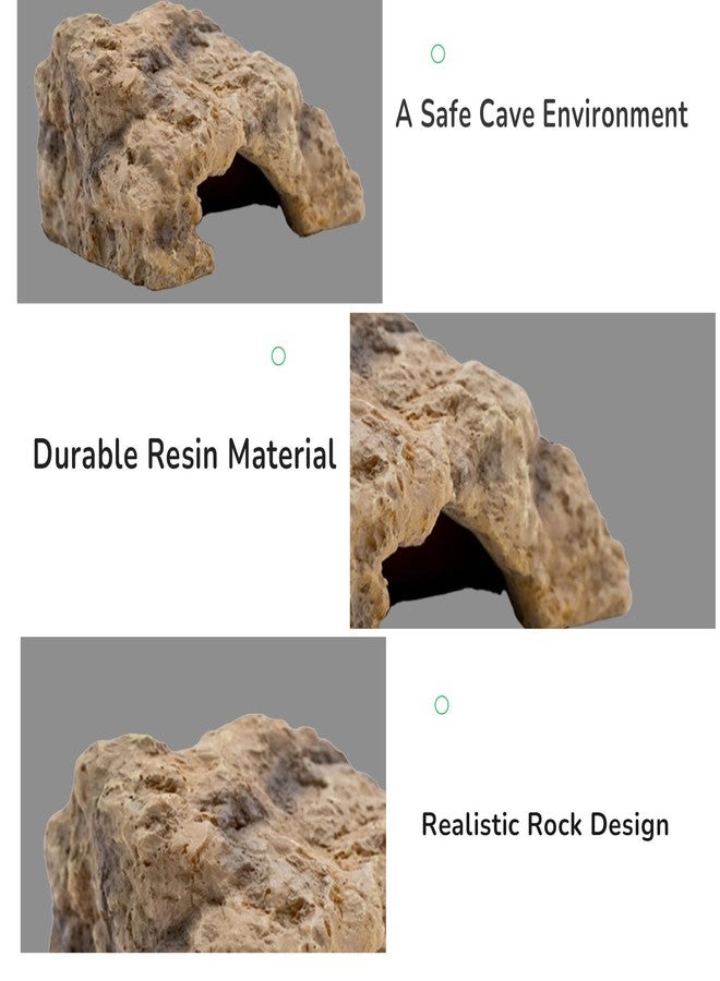 Repticircle Reptile Hide for Leopard Gecko,Bearded Dragon,Ball Python & Tortoise - Terrarium Habitat Décor, Snake & Lizard Hideout (Resin, Small) - Image 2