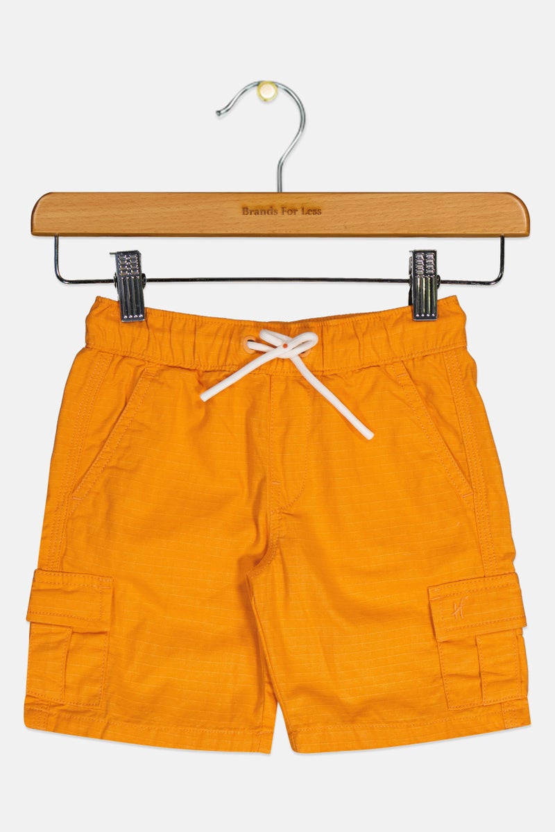 Hamleys Toddlers Boy Drawstring Plain Basic Shorts, Orange - Image 2